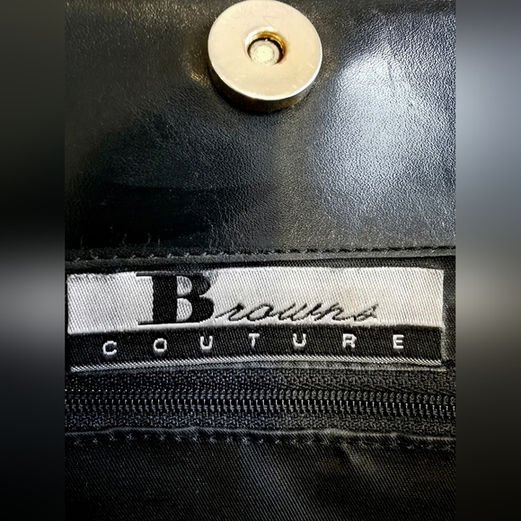 Vintage 1990s Browns Couture leather and canvas purse, luxury handbag - Picture 8 of 8